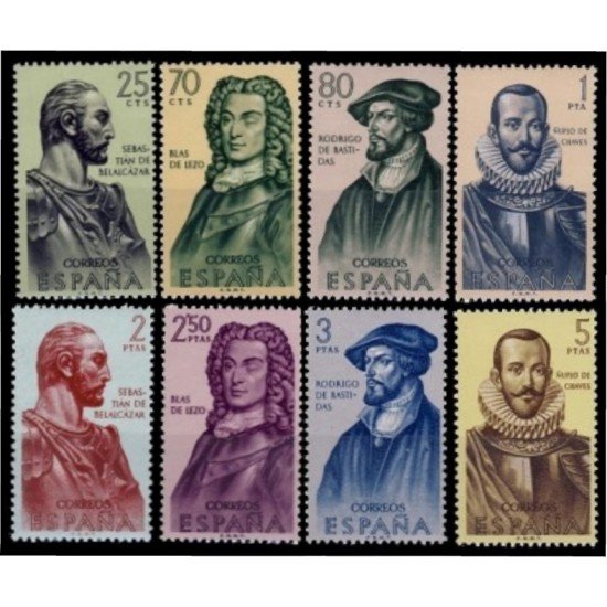 España Spain 1374/81 1961 Forjadores de America MNH España Spain 1374/81 1961 Forjadores de America MNH
