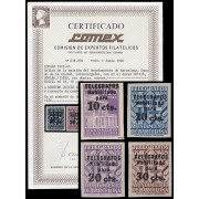Barcelona Telégrafos 17/20 1942-45 Sello de Bolsa habilitados sin dentar MNH