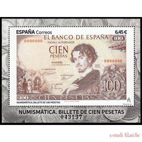 España Spain 5672 2023 Numismática Billete de cien pesetas multicolor MNH