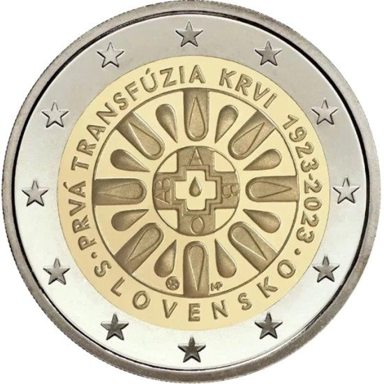 Eslovaquia 2023 2 € euros conmemorativos Transfusión de sangre Eslovaquia 2023 2 € euros conmemorativos Transfusión de sangre