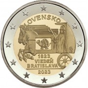 Eslovaquia 2023 2 € euros conmemorativos Correo tirado por caballos