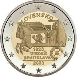 Eslovaquia 2023 2 € euros conmemorativos Correo tirado por caballos Eslovaquia 2023 2 € euros conmemorativos Correo tirado por caballos