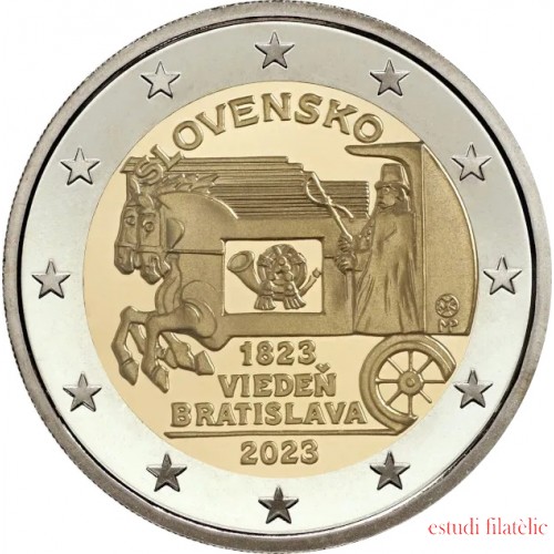 Eslovaquia 2023 2 € euros conmemorativos Correo tirado por caballos