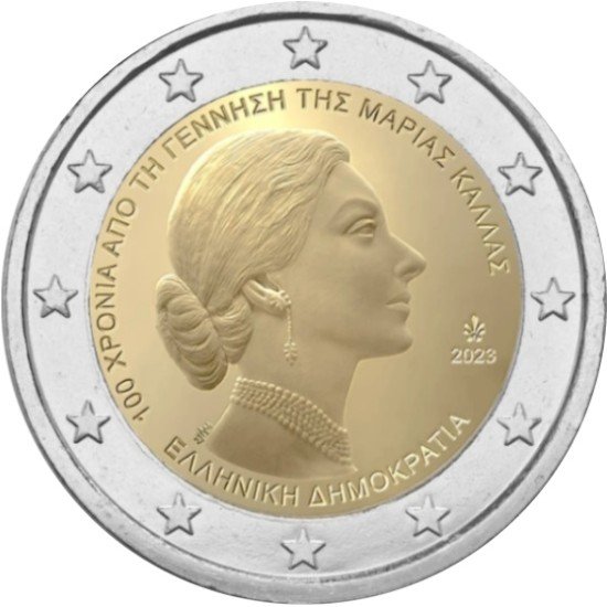 Grecia 2023 2 € euros conmemorativos Maria Callas Grecia 2023 2 € euros conmemorativos Maria Callas