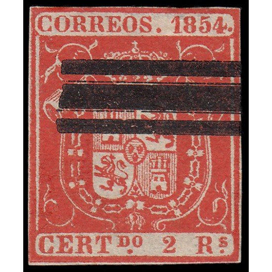 España Spain Barrados 25 1854 Escudo de España España Spain Barrados 25 1854 Escudo de España