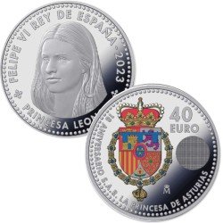 España 2023 40 Euros de plata 40€ Color Princesa Leonor España 2023 40 Euros de plata 40€ Color Princesa Leonor