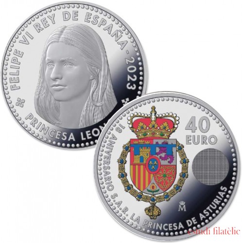 España 2023 40 Euros de plata  Color Princesa Leonor  