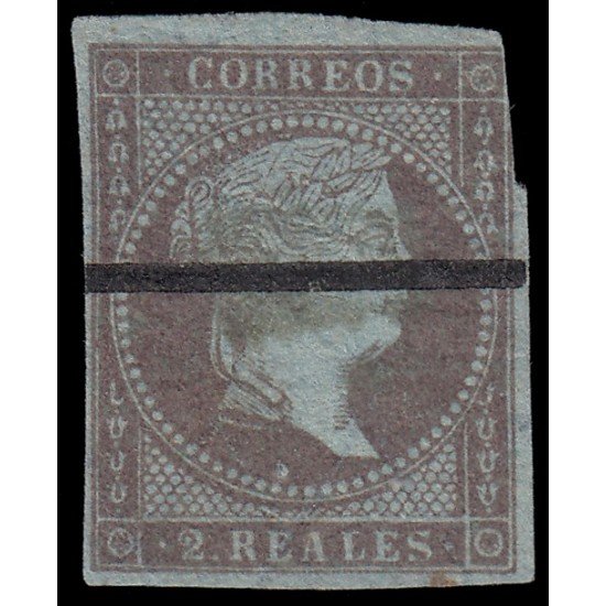 España Spain Barrados 42 1855 2 Reales Isabel II España Spain Barrados 42 1855 2 Reales Isabel II