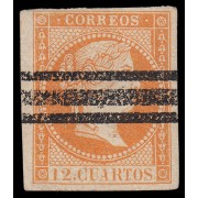 España Spain Barrados NE1S 1856-59 Isabel II