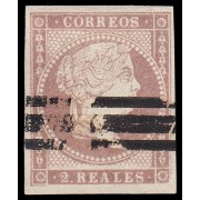 España Spain Barrados 50 1856-59 Isabel II