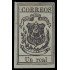 Rep. Dominicana 7 1866 Escudo Papel verjurado negro sobre color MH