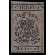 Rep. Dominicana 16 1870-74 Escudo Negro sobre color Usado