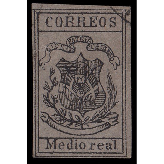 Rep. Dominicana 16 1870-74 Escudo Negro sobre color Usado Rep. Dominicana 16 1870-74 Escudo Negro sobre color Usado