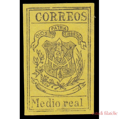 Rep. Dominicana 18 1870-74 Escudo Papel normal 