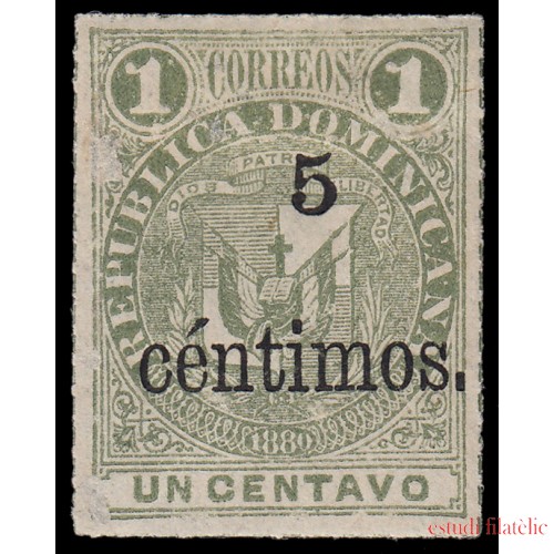 Rep. Dominicana 43 1883 Sellos de 1880 con sobrecarga MH