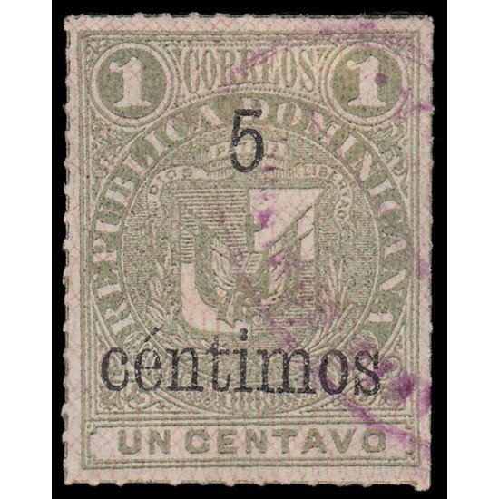 Rep. Dominicana 43a 1883 Sellos de 1880 con sobrecarga Usados Rep. Dominicana 43a 1883 Sellos de 1880 con sobrecarga Usados