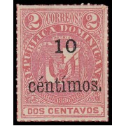 Rep. Dominicana 44a 1883 Sellos de 1880 con sobrecarga MH