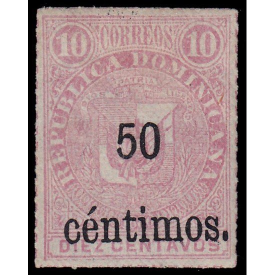 Rep. Dominicana 46a 1883 Sellos de 1880 con sobrecarga MH Rep. Dominicana 46a 1883 Sellos de 1880 con sobrecarga MH