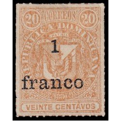 Rep. Dominicana 47b 1883 Sellos de 1880 con sobrecarga MH