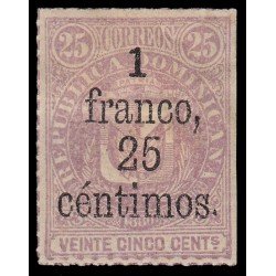 Rep. Dominicana 48 1883 Sellos de 1880 con sobrecarga MH