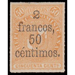 Rep. Dominicana 49 1883 Sellos de 1880 con sobrecarga MH