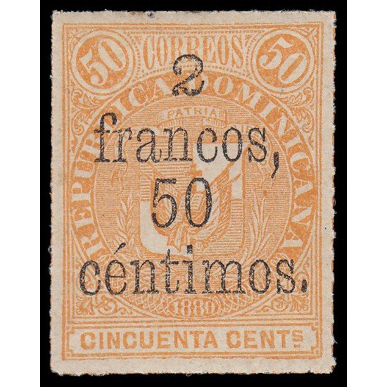 Rep. Dominicana 49 1883 Sellos de 1880 con sobrecarga MH Rep. Dominicana 49 1883 Sellos de 1880 con sobrecarga MH