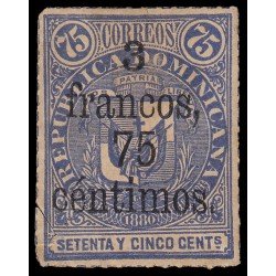 Rep. Dominicana 50 1883 Sellos de 1880 con sobrecarga MH