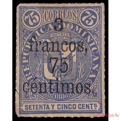 Rep. Dominicana 50 1883 Sellos de 1880 con sobrecarga MH