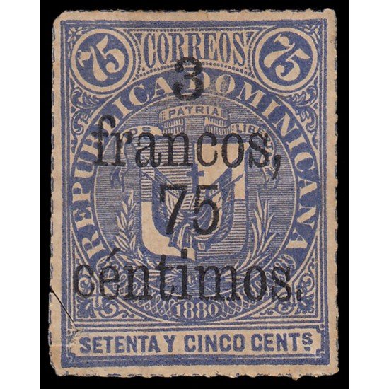 Rep. Dominicana 50 1883 Sellos de 1880 con sobrecarga MH Rep. Dominicana 50 1883 Sellos de 1880 con sobrecarga MH
