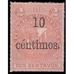 Rep. Dominicana 53 1883 Sellos de 1881 con sobrecarga y con marco MH Rep. Dominicana 53 1883 Sellos de 1881 con sobrecarga y con marco MH