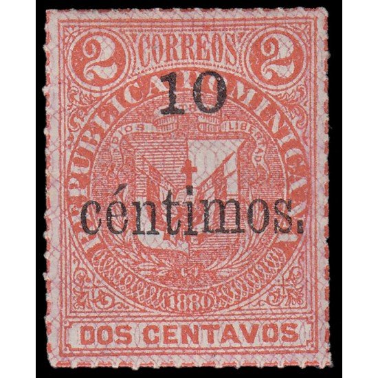 Rep. Dominicana 53a 1883 Sellos de 1881 con sobrecarga y con marco MH Rep. Dominicana 53a 1883 Sellos de 1881 con sobrecarga y con marco MH