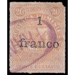 Rep. Dominicana 56b 1883 Sellos de 1881 con sobrecarga y con marco Usados Rep. Dominicana 56b 1883 Sellos de 1881 con sobrecarga y con marco Usados