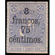 Rep. Dominicana 59 1883 Sellos de 1881 con sobrecarga y con marco MH