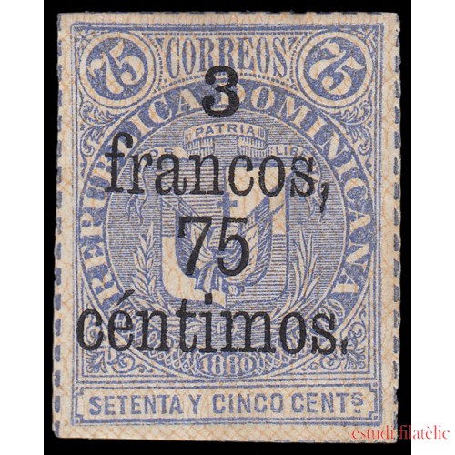 Rep. Dominicana 59 1883 Sellos de 1881 con sobrecarga y con marco MH