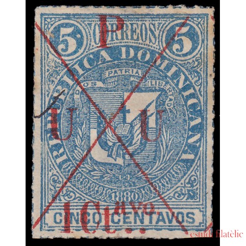 Rep. Dominicana 69 1879-83 con U.P.U y nuevo valor de sobrecarga MH