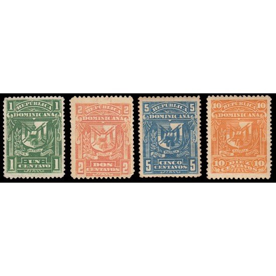 Rep. Dominicana 78/81 1895 Escudos Dentados MH Rep. Dominicana 78/81 1895 Escudos Dentados MH