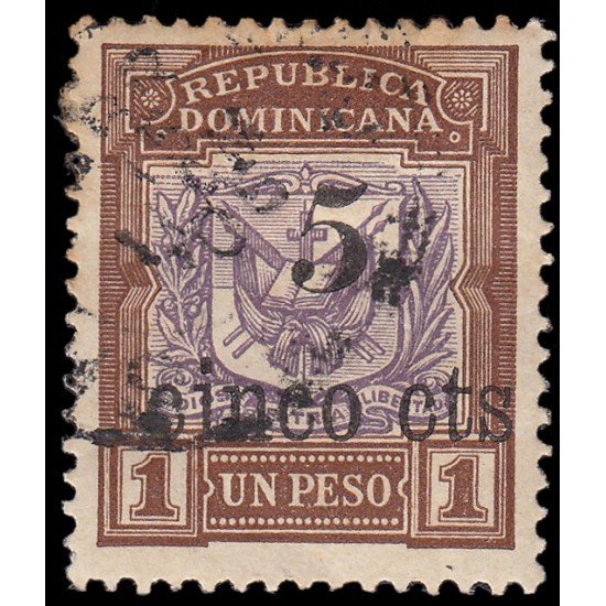 Rep. Dominicana 120 1904 Sellos de 1901 con sobrecarga Usados Rep. Dominicana 120 1904 Sellos de 1901 con sobrecarga Usados