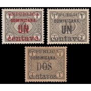 Rep. Dominicana 141/43 1906 Sellos de 1901 con sobrecarga MH