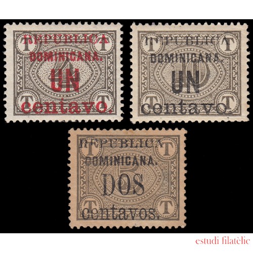 Rep. Dominicana 141/43 1906 Sellos de 1901 con sobrecarga MH