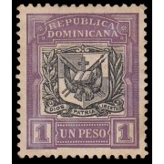 Rep. Dominicana 151 1906 Sellos de 1901 con sobrecarga Centro negro MH