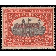 Rep. Dominicana 165 1911 Sellos de 1910 con sobrecarga Centro negro MH