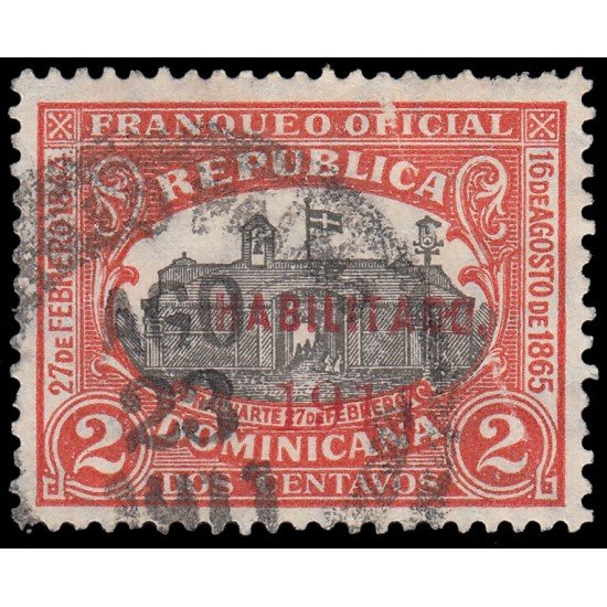 Rep. Dominicana 165 1911 Sellos de 1910 con sobrecarga Centro negro Usados Rep. Dominicana 165 1911 Sellos de 1910 con sobrecarga Centro negro Usados