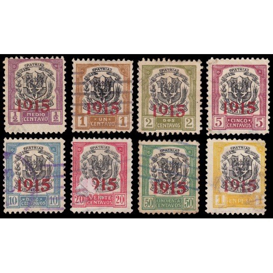 Rep. Dominicana 180/87 1915 con sobrecarga 1915 en carmín Usados Rep. Dominicana 180/87 1915 con sobrecarga 1915 en carmín Usados