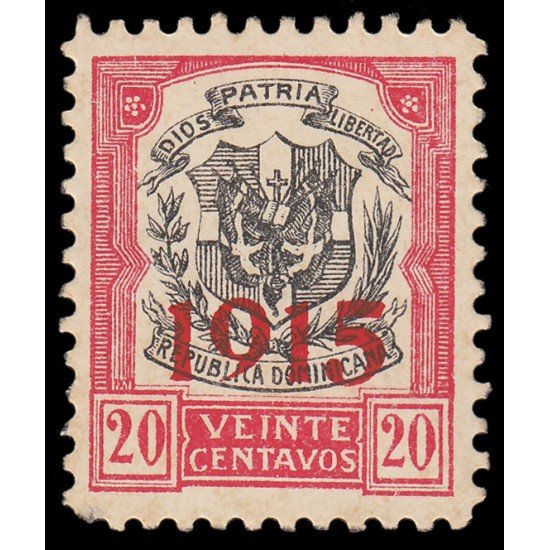 Rep. Dominicana 185 1915 con sobrecarga 1915 en carmín MH Rep. Dominicana 185 1915 con sobrecarga 1915 en carmín MH