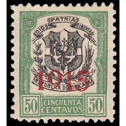 Rep. Dominicana 186 1915 con sobrecarga 1915 en carmín MH Rep. Dominicana 186 1915 con sobrecarga 1915 en carmín MH