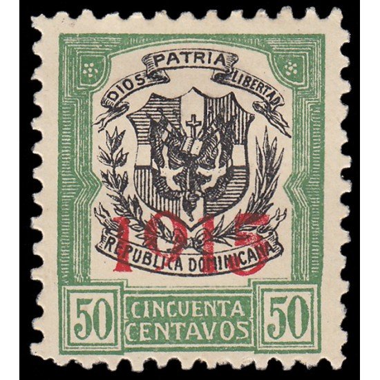 Rep. Dominicana 186 1915 con sobrecarga 1915 en carmín MH Rep. Dominicana 186 1915 con sobrecarga 1915 en carmín MH