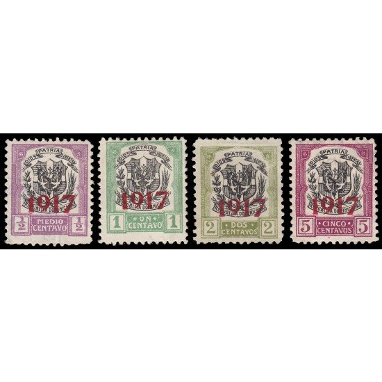 Rep. Dominicana 190/93 1917 con sobrecarga 1917 en carmín MH Rep. Dominicana 190/93 1917 con sobrecarga 1917 en carmín MH