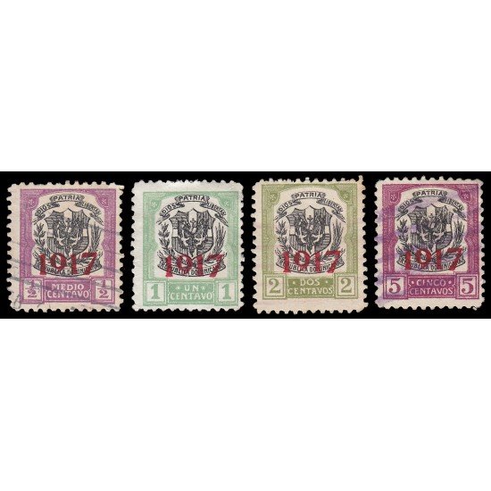 Rep. Dominicana 190/93 1917 con sobrecarga 1917 en carmín Usados Rep. Dominicana 190/93 1917 con sobrecarga 1917 en carmín Usados