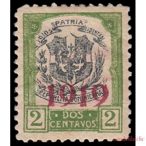 Rep. Dominicana 194 1919 con sobrecarga 1919 en carmín MNH