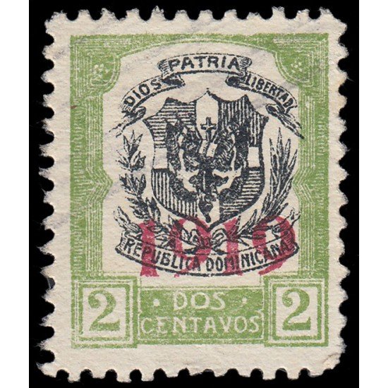 Rep. Dominicana 194 1919 con sobrecarga 1919 en carmín MH Rep. Dominicana 194 1919 con sobrecarga 1919 en carmín MH